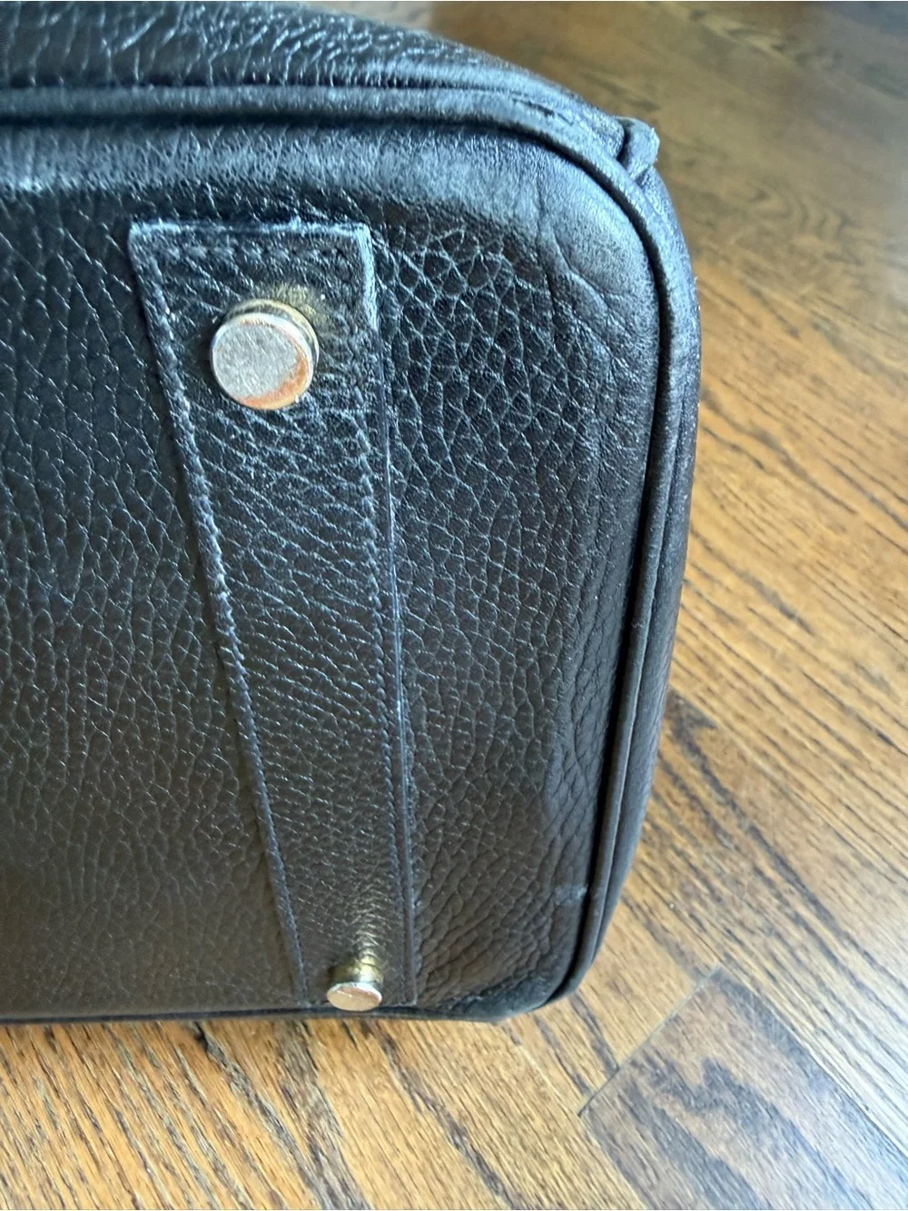 Reina Italian leather vintage Kelly style Tote Bag with Gold Hardware - Picture 5 of 14
